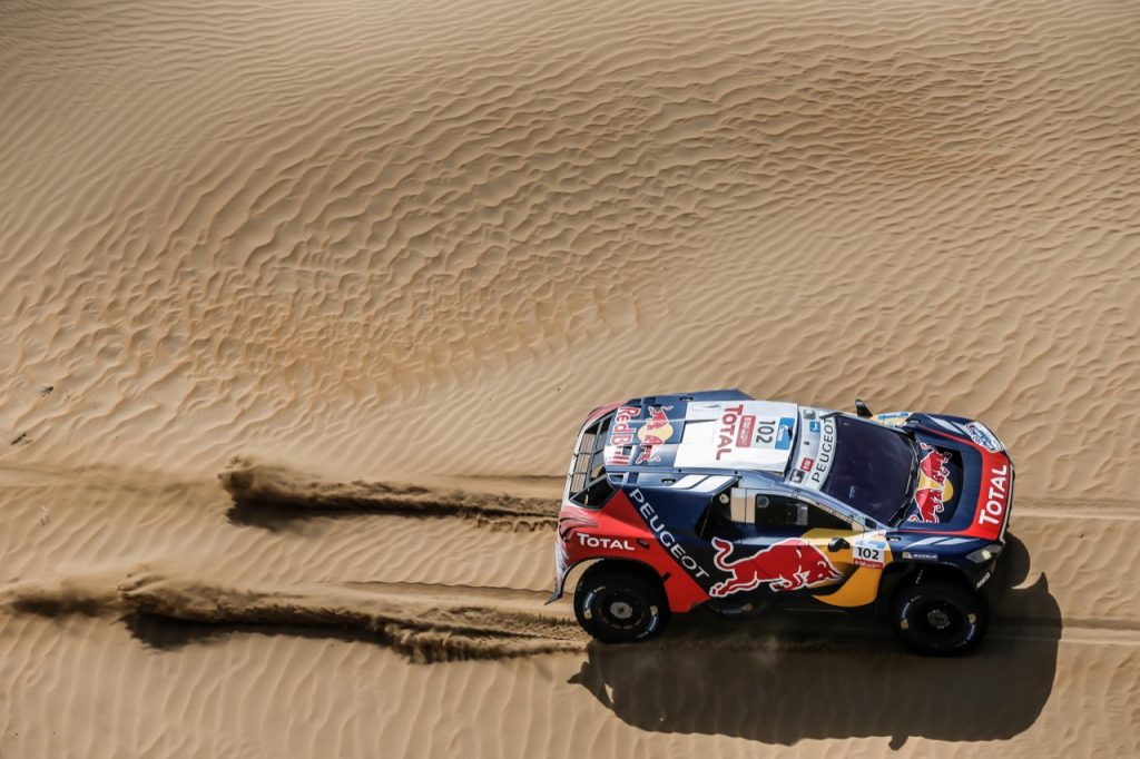 102 SEBASTIEN LOEB ( FRA ) DANIEL ELENA ( MCO  ) TEAM PEUGEOT TOTAL PEUGEOT 2008 DKR action during the Silk Way 2016 Rally , Stage 13  Alashan - Wuhai ,  July 22 ,  China - Photo Bastien Baudin / DPPI