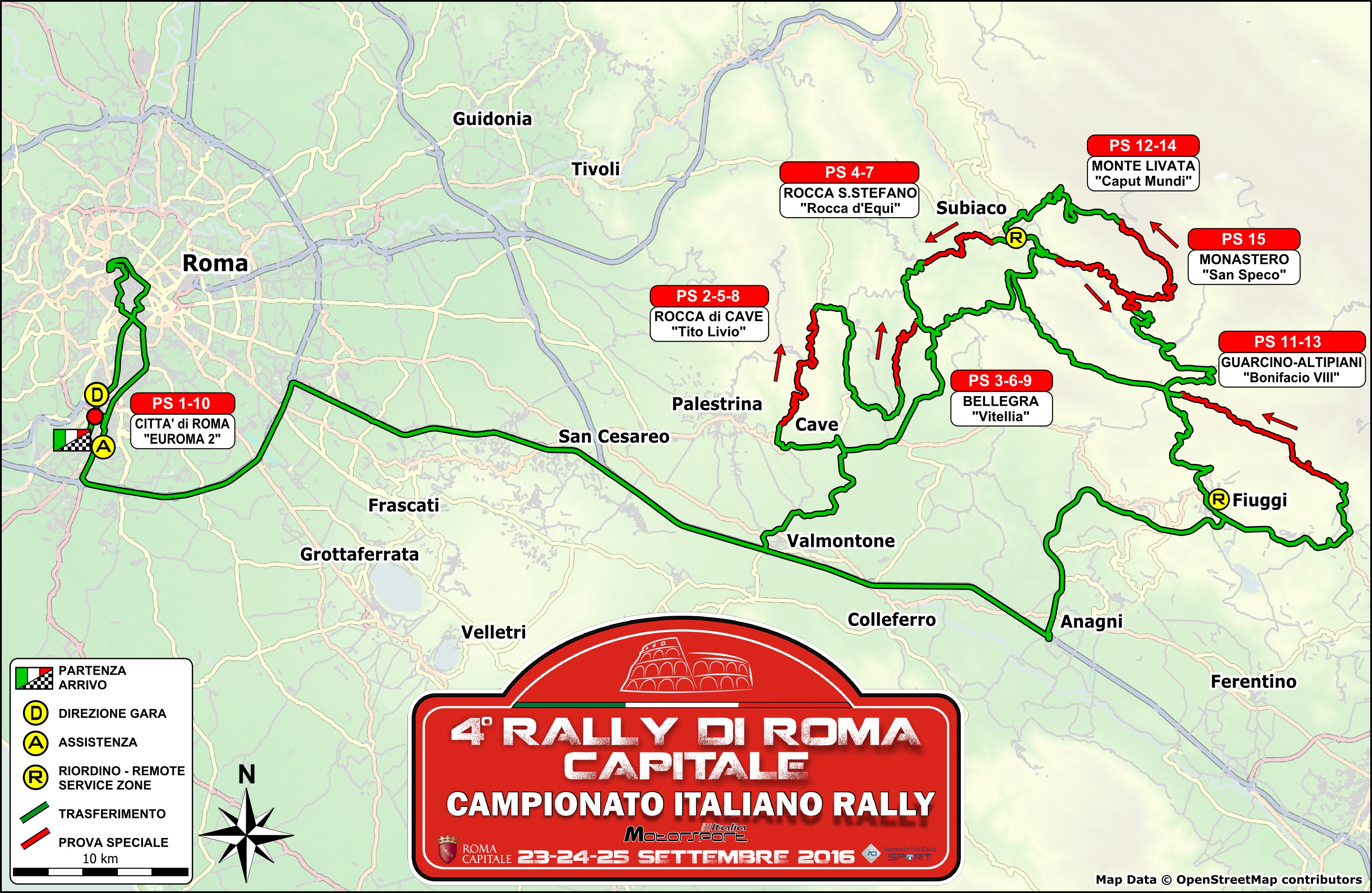 cartina rally roma capitale 2016