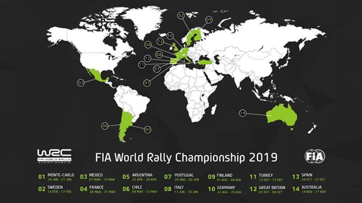 calendario wrc 2019